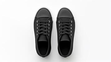 AI generated Charcoal Sneakers shoes isolated on white background with copy space for advertisement. Generative AI photo