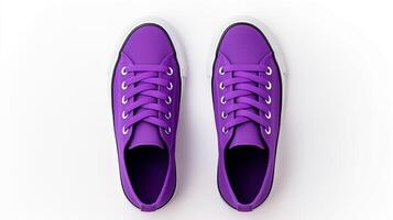 AI generated Purple Sneakers shoes isolated on white background with copy space for advertisement. Generative AI photo