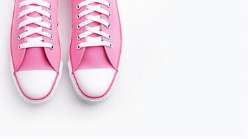 AI generated Pink Sneakers shoes isolated on white background with copy space for advertisement. Generative AI photo