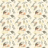 Floral seamless pattern with tiny flowers and leaves in vintage style vector