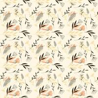 Floral seamless pattern with tiny flowers and leaves in vintage style vector