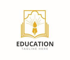 Education book badge logo vector