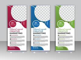 Modern new rollup banner design template for business. pro vector. vector