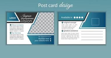 professional book keeping postcard design template postcard template with creative design layout. vector