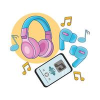 illustration of headphones vector