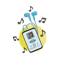 illustration of phone with earphones vector