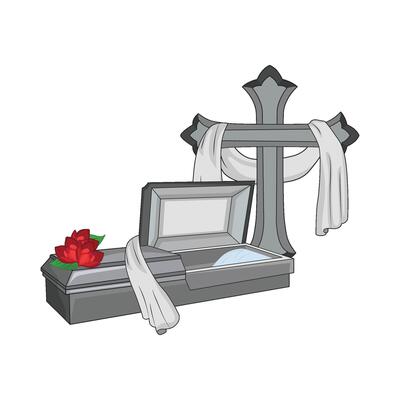 illustration of coffin