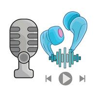 illustration of earpods and microphone vector