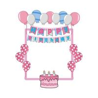 illustration of birthday frame vector