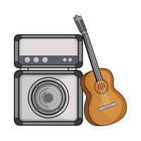 illustration of guitar and speaker vector