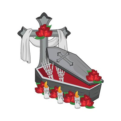 illustration of coffin