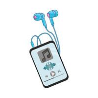 illustration of phone with earphones vector