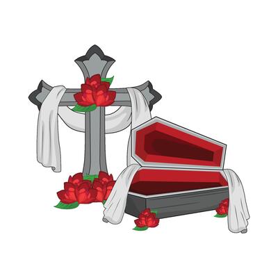 illustration of coffin
