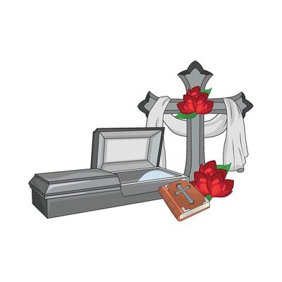 illustration of coffin