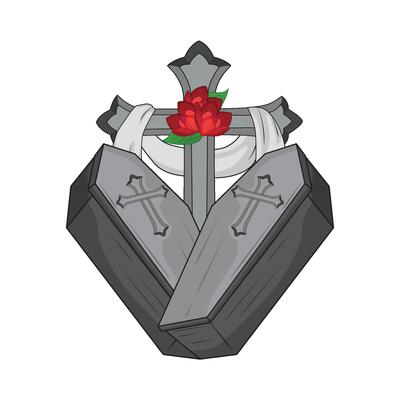 illustration of coffin