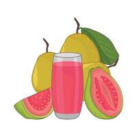 ilustración de guayaba jugo vector