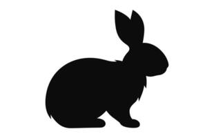 A Bunny silhouette isolated on a white background, Easter black clipart vector