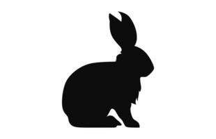 A Bunny silhouette isolated on a white background, Easter black clipart vector