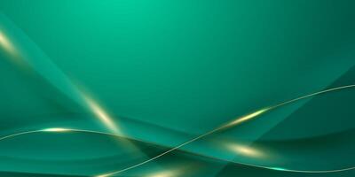 green abstract background design with elegant golden elements vector illustration