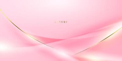 pink abstract background with luxury golden elements vector illustration