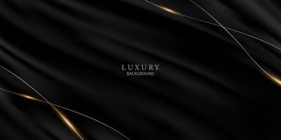 Abstract modern design black background with luxury golden elements vector illustration.