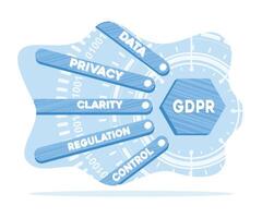 cinco negocio razones usted necesitar compatible con gdpr encuestas. el general datos proteccion regulación o gdpr concepto. plano vector moderno ilustración