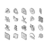 Leaf Branch Natural Foliage Tree isometric icons set vector