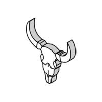 skull bull isometric icon vector illustration