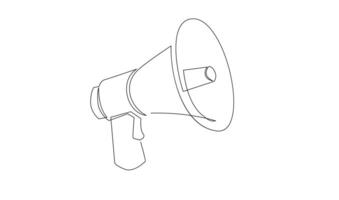 Continuous single one line art drawing of megaphone speaker for news and promotion vector illustration