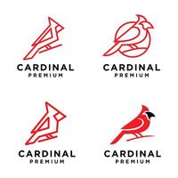 cardenal pájaro moderno sencillo logo diseño vector