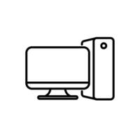 Personal computer line icon design vector