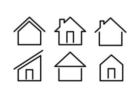 House home Icon set logo line design vector