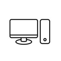 Personal computer line icon design vector