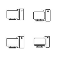 Personal computer line icon design vector