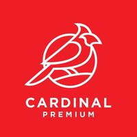 cardenal pájaro moderno sencillo logo diseño vector