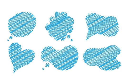 Empty speech bubble big set. Online chat clouds vector isolated on white background. Infographic elements for your design. Stock Vector Illustration