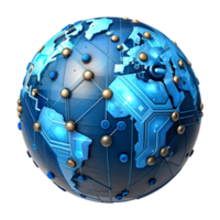 AI generated world global network digital technology. globe future internet business concept background. png