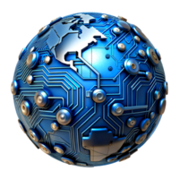 AI generated world global network digital technology. globe future internet business concept background. png