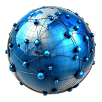 ai genererad 3d värld global nätverk digital teknologi png