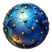 ai genererad 3d värld global nätverk digital teknologi png