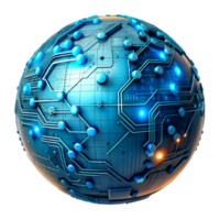 AI generated 3d world global network digital technology png