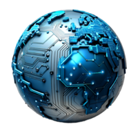 AI generated 3d world global network digital technology png