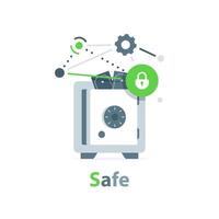 safe,Investment analysis concept banner,Financial planning,Data analysis concept vector