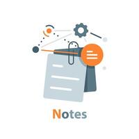 tomar notas, memo, símbolo de tomar notas, icono de diseño plano ilustración vectorial vector