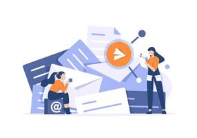 Email and messaging,Email marketing campaign,Working process, New email message vector