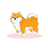 sonriente shiba inu perro ilustración vector