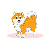 shiba inu perro sonrisa adorable expresión vector