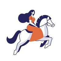 Woman Ride a Horse Elegantly vector