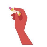 Hand Holds a Lipstick Element Illustration vector