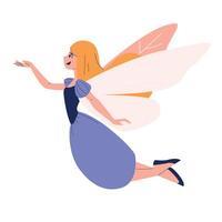 Flying Cute Fairy Flat Illustration vector